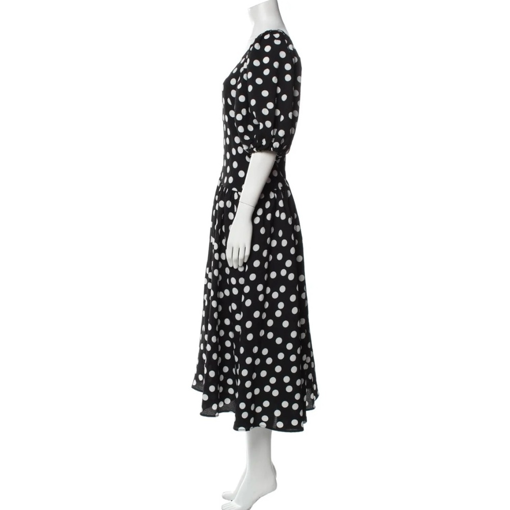 NWOT STINE GOYA Amelia Black and White Polka-Dot Puff Sleeve Dress